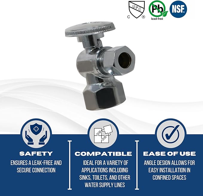 XFITTING 1/2 Inch Female NPT x 3/8 Inch OD Compression Angle Ball Valve, 30-1-5=2XX, 2 Pieces