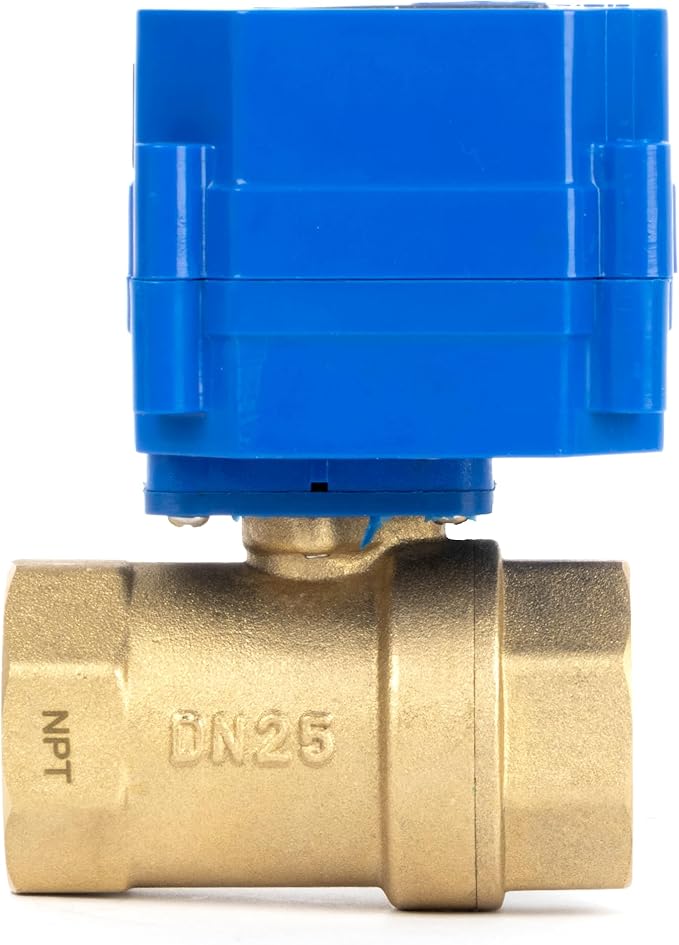 U.S. Solid 1" NPT Motorized Ball Valve with US Plug 110VAC Brass Electrical Ball Valve,Auto Return, Normally Closed, IP65