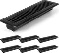 Tandefio 6 Pcs 2" x 12" Floor Register Vent Covers Metal Heavy Duty Walkable Floor Air Vent Covers with Rust Proof Finish Grille Easy Adjust Air Supply Lever for Home Wall Ceiling (Black)