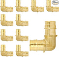 3/4 Inch PEX-A Expansion Elbow Fittings, ASTM F1960 Brass 90 Degree Elbow Connector, Lead-Free Brass PEX-A Pipe Fittings for Potable Water, Hot and Cold Plumbing, Hydronic Radiant Heating (10-Pack)