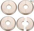 HARFINGTON 4pcs Wall Split Flange 22.5mm/0.9" Self-Adhesive Plumbing Cover Plates ABS Plastic Round Escutcheon Plate Buckle Design for Water Pipe Bathroom Kitchen Decoration, Gold Tone