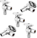 5-PCs HeSun Expansion Pex Angle Stop Valve, 1/2" Pex-a x 3/8" OD Compression Outlet, 1/4 Turn Shut Off Valve for Bathroom,ASTM F1960(VALVE094-5)