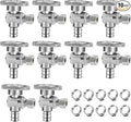 WiseWater Angle Stop Valve 1/2" PEX x 1/4" Compression, 1/4 Turn Shut Off Valve, Heavy-duty Chrome Brass Plumbing Fitting for Sink & Toilet (10-Pack)