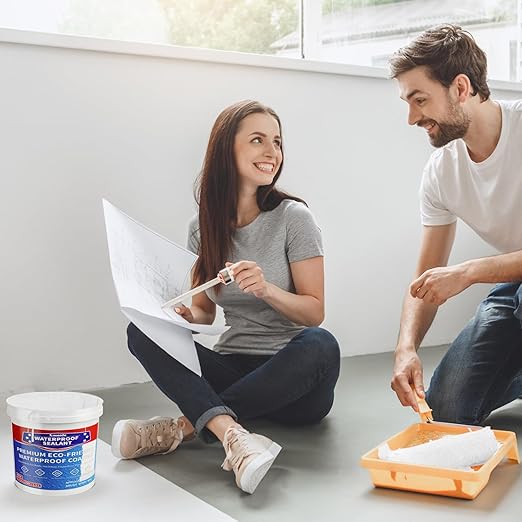Polyurethane Waterproof Coating, 51 OZ, White, Rubber Coating Multi-Surface Leak Repair Roof, Gutter, Chimney, Basement, Indoor and Outdoor Liquid Water Proof Sealant Coating