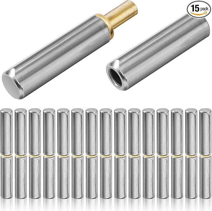 15 Pack 4" x 9/16" Weld on Bullet Hinges BBQ Smoker Weldable Barrel Hinges Heavy Duty Carbon Steel Detachable Gate Door Fittings for Swing Door Trailer Ramp