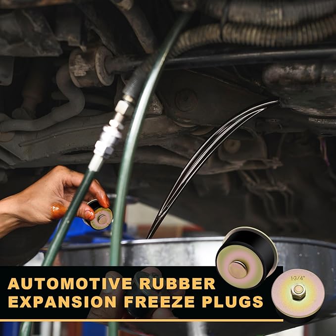 Siptenk1-3/4 Freeze Rubber Expansion Plug 3 pcs, Automotive Rubber Expandable Freeze Plugs for Engine