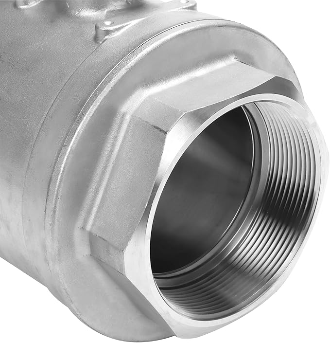 DERNORD Full Port Ball Valve Stainless Steel 304 Heavy Duty for Water, Oil, and Gas with Blue Locking Handles (4" NPT)
