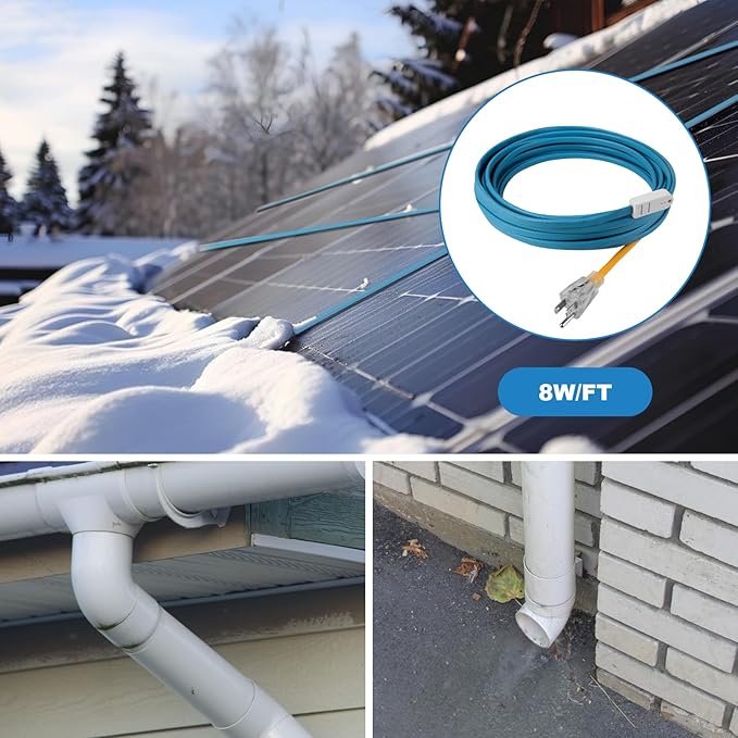 YAMIAOMAO Heat Tape for Water Pipes,30 Ft Blue Self-Regulating Heat Tape,-40°F Deicing Heat Tape,Prevent Water Pipes from Freezing,Heat Tape Water Pipes Suitable For Outdoor Water Tanks Of House