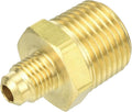 uxcell Brass Tube Fitting, 1/4O.D x 1/2NPT Brass Flared Pipe Adapter Fittings Reducing Nipples Connector, Half Union Gas Adapter for Pipe Connections, Hydraulics, Refrigeration
