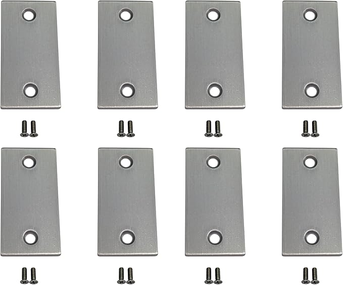 QCAA Stainless Steel Door Strike Filler Plate, 2-1/4" x 1-1/8", US32D Stainless Steel, Made in Taiwan, 8 Pack