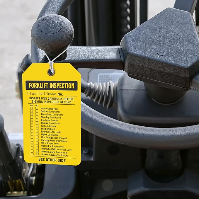 SmartSign 2 Sided Forklift Inspection Tag | 3.375" x 5.875" Plastic, Pack of 100, Made in USA
