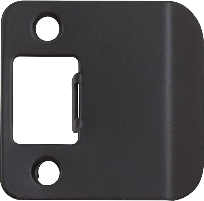 Stone Harbor Hardware Round Corner Extended Lip Strike, 2-1/4" x 1-3/4", (2-1/4" Overall Length), Matte Black