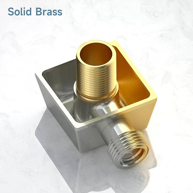 Wall Mounted Supply Elbow, Wall Elbow for Hand Shower, Solid Brass Wall Supply Elbow, Check Valve Included (Brushed Nickel)