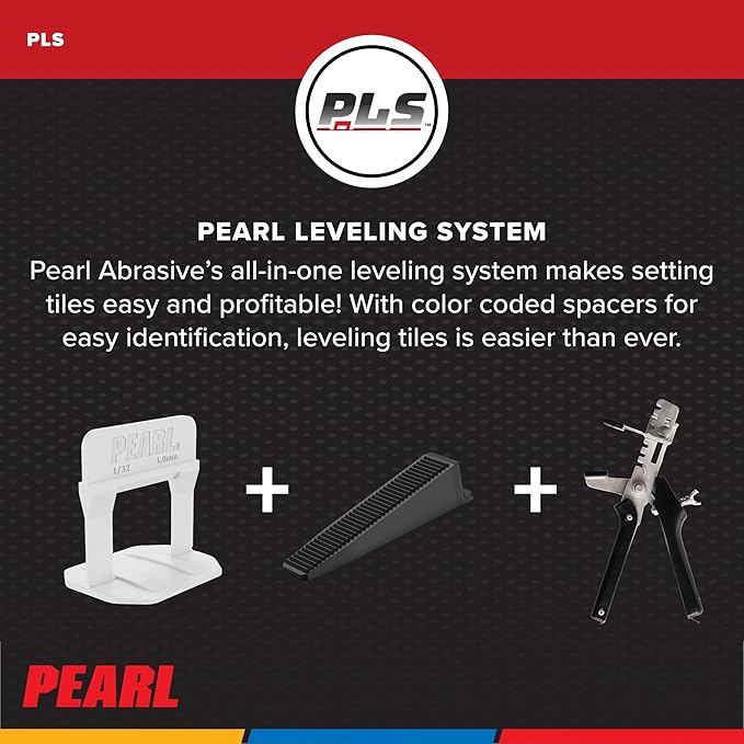 PEARL ABRASIVE CO. Leveling System Bag of 250, White, 1/32"