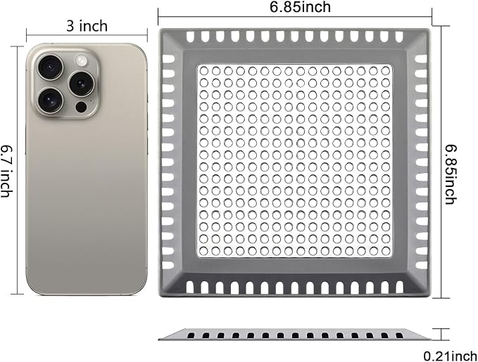 Shower Drain Hair Catcher/Drain Strainer/Shower Drain Cover for Bathroom Floor Drain, Stainless Steel and Silicone (Patented Product)