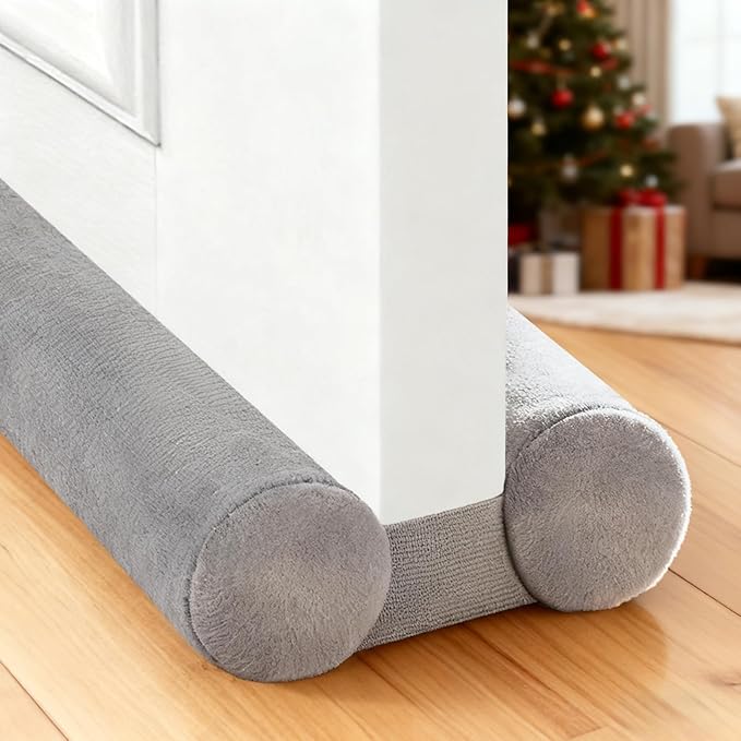 Adjustable Under Door Draft Stopper, 30"-36" Double Side Block Design, Windproof Seal,Noise Blocker, Blocks Cold Air, Draft, Dust, and Light -Grey