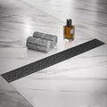 Sharp-tec 36 inch Linear Shower Drain, Black Rectangular Floor Drain, V-Shape Design Drain Channel, 304 Stainless Steel, cUPC Certificated for Bathroom Shower Room (Drain Base is Not Included)