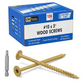 #10 x 3” Deck Screws, 108Pcs Star Drive Wood Screws, Rust Resistant Timber Screws for Timber/Log/Landscaping Wood, T25 Star Bit Included, Yellow