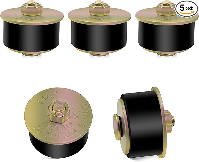1-1/2" Rubber Expansion Freeze Plugs, 5PCS Automotive Engine Expandable Freeze Rubber Plugs Fit Hole: 1-1/2" to 1-5/8" (38 mm - 41 mm)