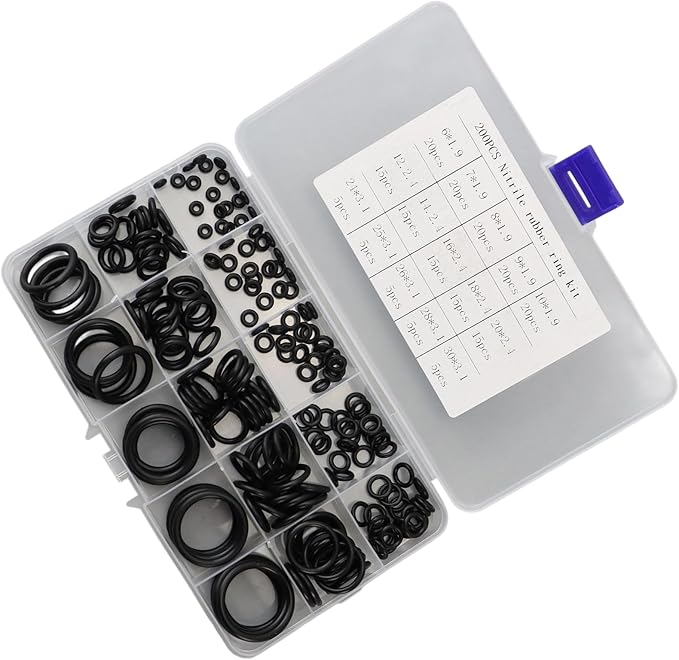 200Pcs 15 Sizes O Rings Assortment Kits Sealing Rubber Rings Gaskets for Automotive Repair, Plumbing and Faucet