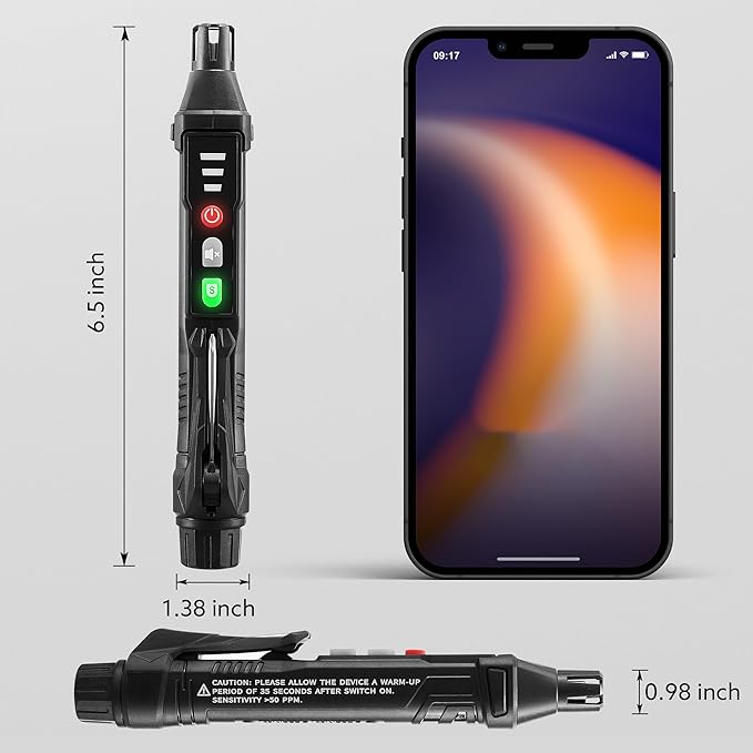 2 in 1 Gas Leak Detector, IVOLWIN Natural Gas Leak Detector with Foldable Screwdriver, Audible & Visual Alarm, Portable Gas Detector for Home Natural Gas, Methane, Propane and Combustible Gases