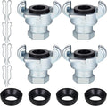 Therwen 4 Sets 1/2 inch Chicago Air Fittings NPT Iron Air Hose Fitting 2 Lug Universal Coupling for Female and Male End(Female End)