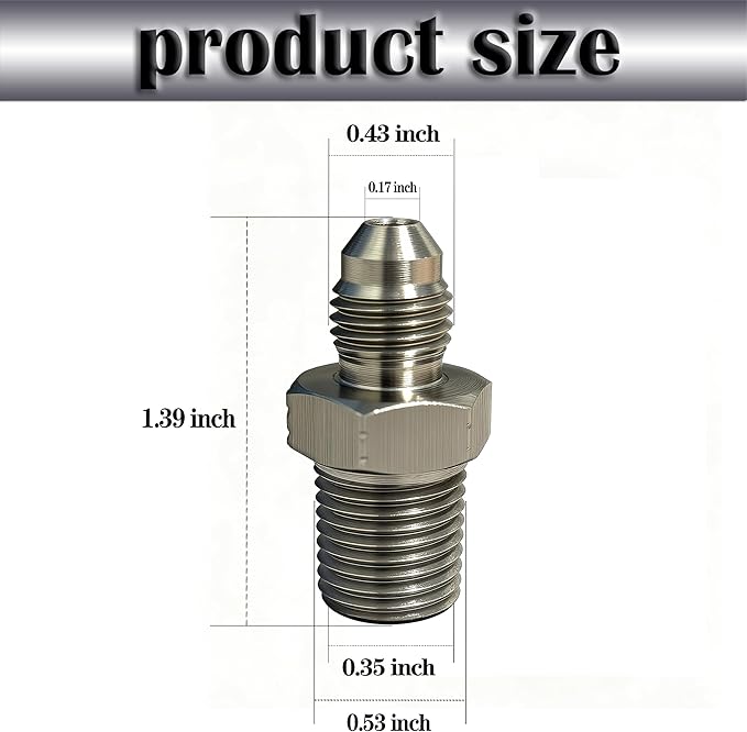 1/4" JIC Male x 1/4" NPT Male Hydraulic fitting, Carbon Steel SAE 37°Flare Pipe Adapter Tube Fitting Straight Union Connector