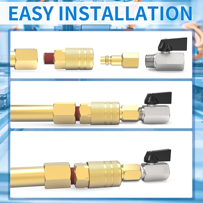 ChillWaves Brass Mini Ball Valve, Shut Off Switch Ball Valve 1/4" NPT Male x 1/4" NPT Female Thread Pipe Fitting(2-PACK)