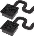 2 Pack Gutter Downspout Extensions,Catch Basin Low Profile Downspout Extender | No Deep Dig Catch Basin, Flexible Pipe Extension to 5.1ft, Protect House Foundation