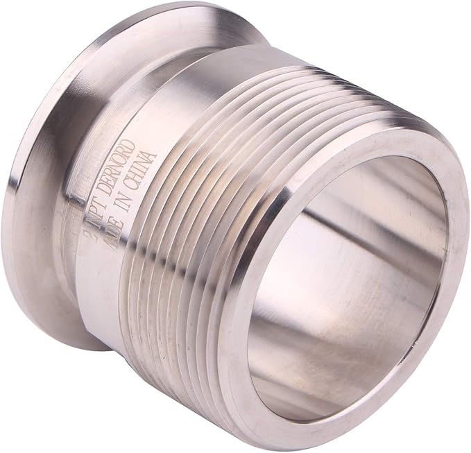 DERNORD 2'' Tri clamp Adapter to 2 inch MNPT Thread Ferrule Sanitary Pipe Fitting