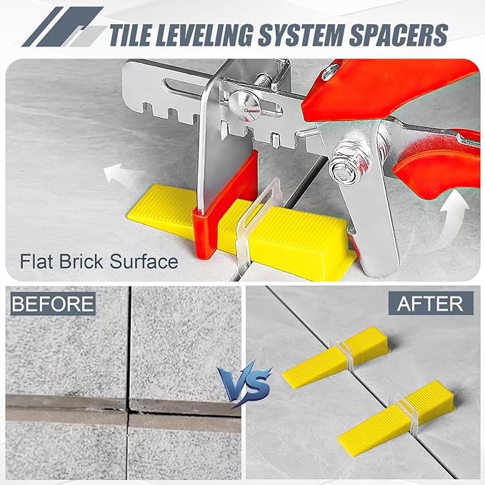 Storystore Tile Leveling Clips Tiles Leveler Spacers - 2000 Spacers Tile Leveling System 1/8 Inch Clips Lippage Free Tile and Stone Installation for PRO and DIY