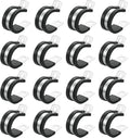 uxcell 1"(24mm) Cable Clamp, 304 Stainless Steel Rubber Cushioned Insulated R Shape Metal Clamp Tube Holder for Pipe Hose Wire Cord Installation 18Pcs