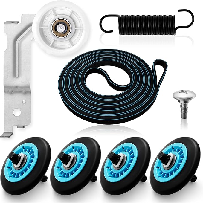 Upgraded Sam-Sung Dryer Repair Kit for DC97-16782A Samsung Dryer Roller Replacement Kit, DC93-00634A Dryer Idler Pulley, 6602-001655 Dryer Belt, Replacement for Samsung Dryer Parts (Figures 6 and 7)