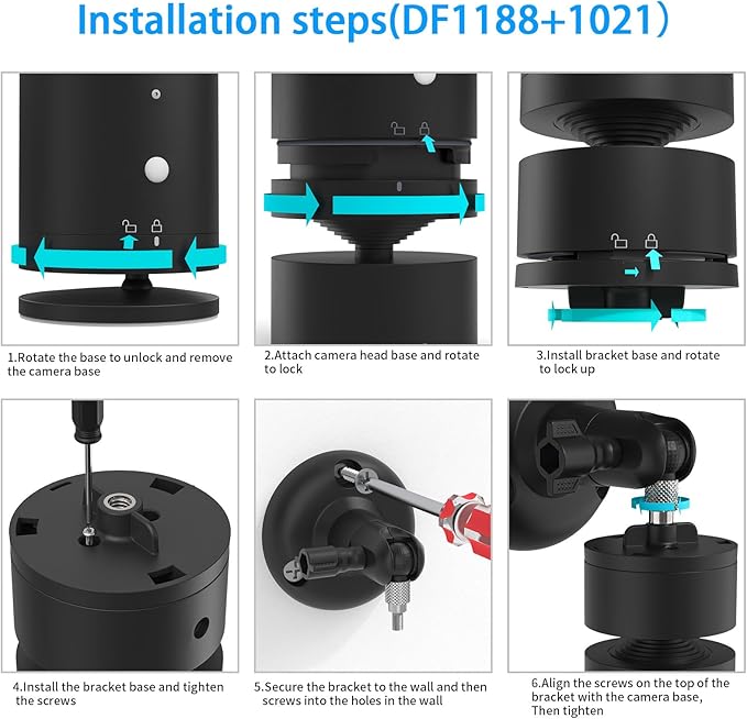 Adjustable Wall Mount Compatible with Pan Tilt Camera (1pack，Black)