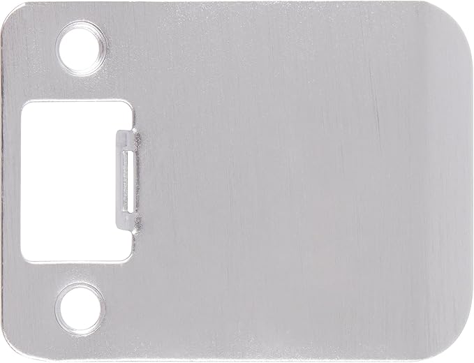 Round Corner Extended Lip Strike Plate, 2-1/4" x 2-1/2", (3" Overall Length), Satin Chrome by Stone Harbor Hardware