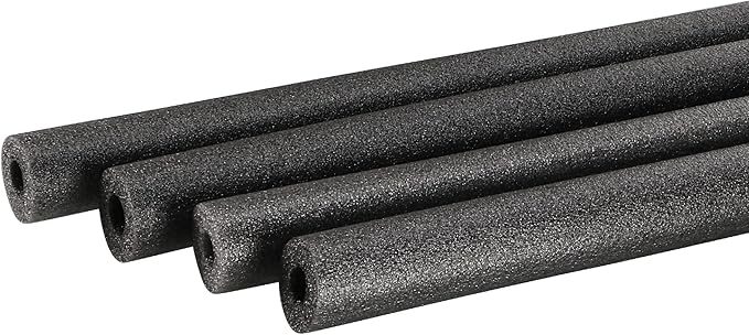 MECCANIXITY Foam Tube Sponge Protective Sleeve Black Seal Sleeve Polyethylene Pipe 13x37mm(0.5x1.45 Inch) for Pipe Insulation, Pack of 4