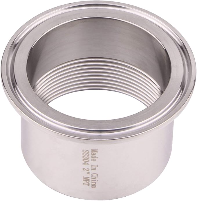 DERNORD Sanitary Female Threaded Pipe Fitting to 2.5 Inch TRI CLAMP OD 77mm Ferrule (Pipe Size: 2" NPT)