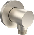 Aquaiaw Wall Supply Elbow with O-Ring Flange, Tapered 1/2 NPT Female Inlet, Solid Brass Wall Union, Round Water Supply Elbow, PVD Brushed Nickel, G1/2 Outlet