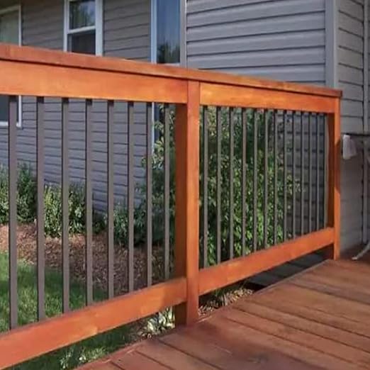 100 Pack 38" Aluminum Deck Balusters with End Caps&Screws-Upgraded Rectangle Metal Railing Spindles Kit for Decks,Porch,Staircase,Outdoor Balustrade