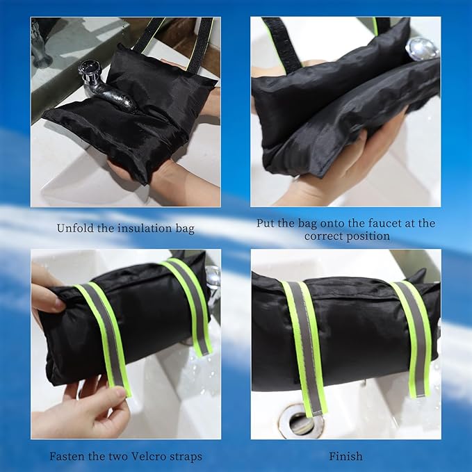 6 Pack Outdoor Faucet Cover for Winter Freeze Protection,10" W x 7.8" H Hose Bib Cover Outside Reusable Waterproof Insulation Wrap with Reflective Strip for Garden Yard Spigot Pipe