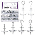 Swpeet 30 Set 3 Styles Toggle Bolts and Wing Nut Kit with Hex Nuts, Washers Assortment Kit, Spring Toggle Bolt, Eye Toggle Bolt, Ceiling Hooks Bolts, Heavy Duty Butterfly Toggle Anchors Hooks Drywall
