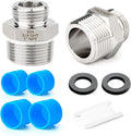 TAISHER 2PCS 304 Stainless Steel Garden Hose Adapter, 3/4" GHT Male x 1" NPT Male Garden Hose Connector with Washers