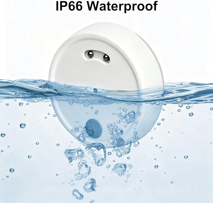 eMylo Water Leak Detectors for Home, Water Leak Sensor Alarm with Sensitive Leak and Drip Alert, IP66 Waterproof, Flood Monitor Detector for Home Basement Sink Kitchen Bathroom Laundry