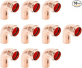 Copper Press Fittings 90 degree Street Elbow Copper Coupling Zero Lead FTG x P 3/4 inch x 3/4 inch for Residential Commercial 10-Pack