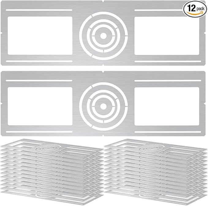 12 Pcs New Construction Mounting Plate 3/4/6 Inch LED Recessed Lighting Kits Shallow Recessed Lighting Housing Flat Steel Rough in Bracket Fixture for LED Light Bar