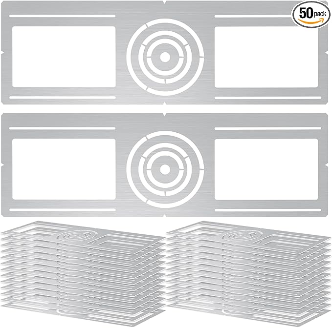 50 Pcs New Construction Mounting Plate 3/4/6 Inch LED Recessed Lighting Kits Shallow Recessed Lighting Housing Flat Steel Rough in Bracket for LED Light Bar Fixture