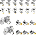 20-Pack Foskan Push Fit Angle Stop Valve,1/4 Turn Shut off Valve 1/2" Push Fit x 3/8" OD,Chrome Plated Brass