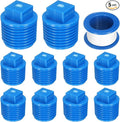 uxcell 5Pcs 1/2 Inch PT Male Thread PVC Pipe Fitting Plug, Cleanout Plugs, Water Drain End Caps Coupling Adapter with Tape for Water Heater Supply Lines, Plumbing, Blue