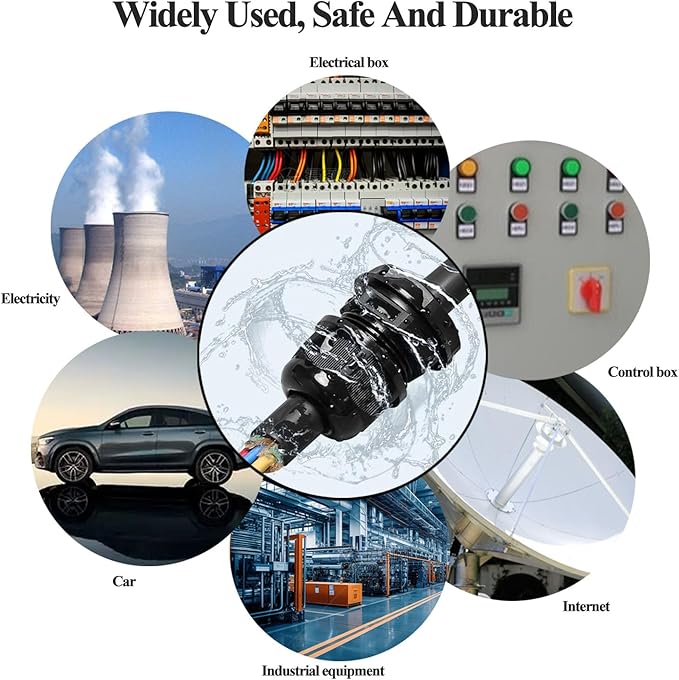 24P Black Cable Glands Adjustable NPT Waterproof Glands 1/2" 3/8" 1/4" 3/4" 1" Cord Grip Strain Relief Wire Plastic Cable Connector NPT Waterproof Grommet Electrical Conduit Fitting Bulkhead Connector