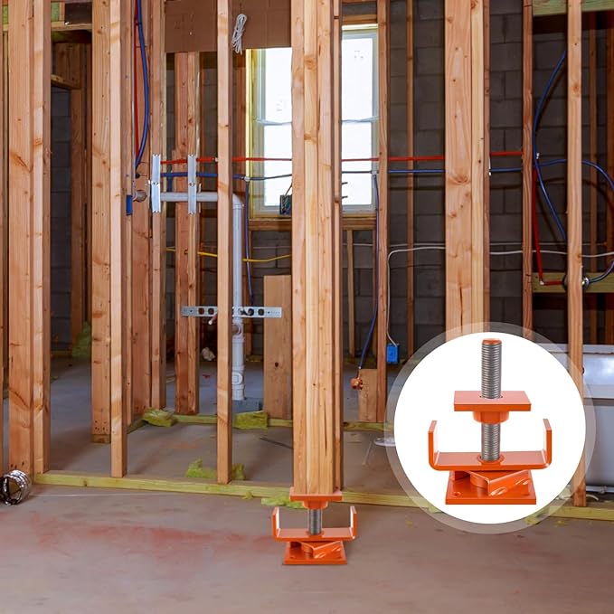 Lasnten 1 Pcs Timber Jack Adjustable Screw Jack Post with 5" Adjustment Range for Crawl Space Shoring Basement Beam Support House Floor Leveling Foundation Joist Lifting(4x4 with 15,000 Lbs Capacity)